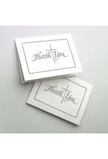 Altar + Home Silver Cross Thank You Notes - Box of 12 with Envelopes