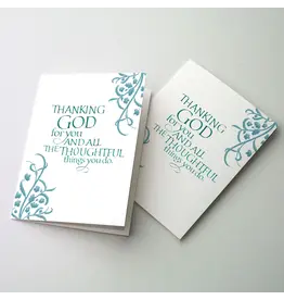 Altar + Home Thanking God for You - Foiled Thank You Notes...Box of 12 with Envelopes