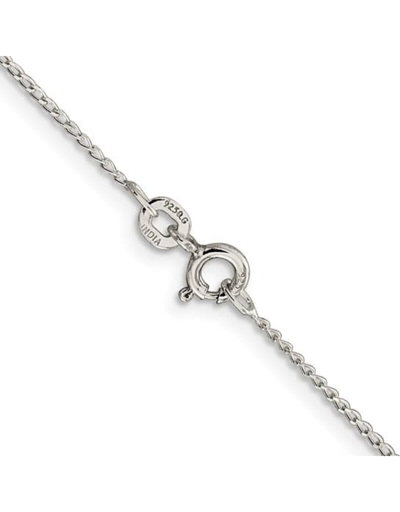 Sterling Silver 1mm Open Elongated Link Curb 24" Chain