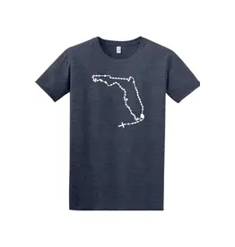 Sock Religious Florida Catholic Rosary Adult T-Shirt L navy