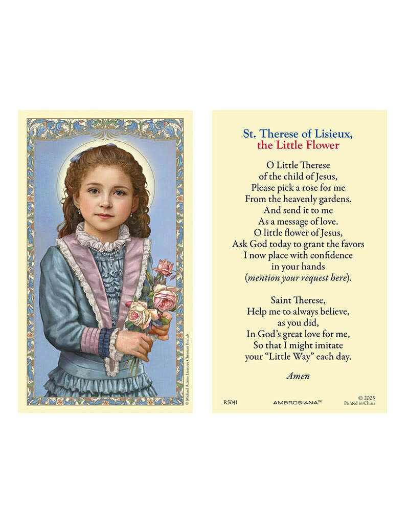 Ambrosiana Saint Therese the Little Flower Holy Card
