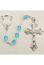 McVan 6mm Aqua Glass Bead Rosary