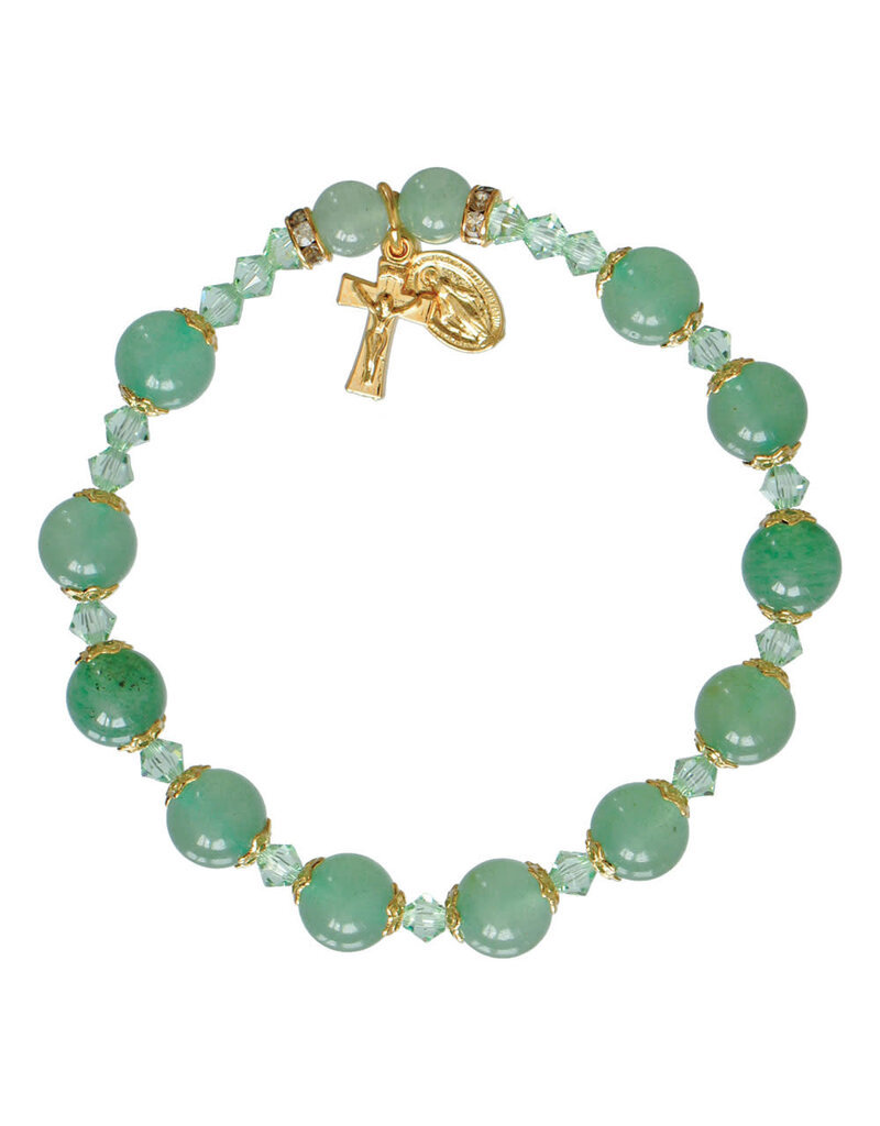 Sine Cera 8mm Genuine Green Jade Rosary Bracelet