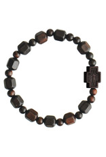 Sine Cera Hexagon Cut Jujube Wood 10mm Rosary Bracelet