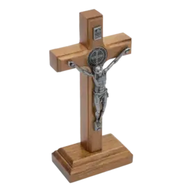 Lumen Mundi 4.75" Light Wood Crucifix with Onyx Corpus with Base