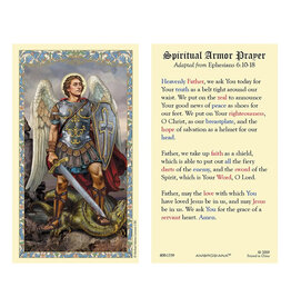 Ambrosiana Saint Michael Laminated Holy Card, Spiritual Armor Prayer