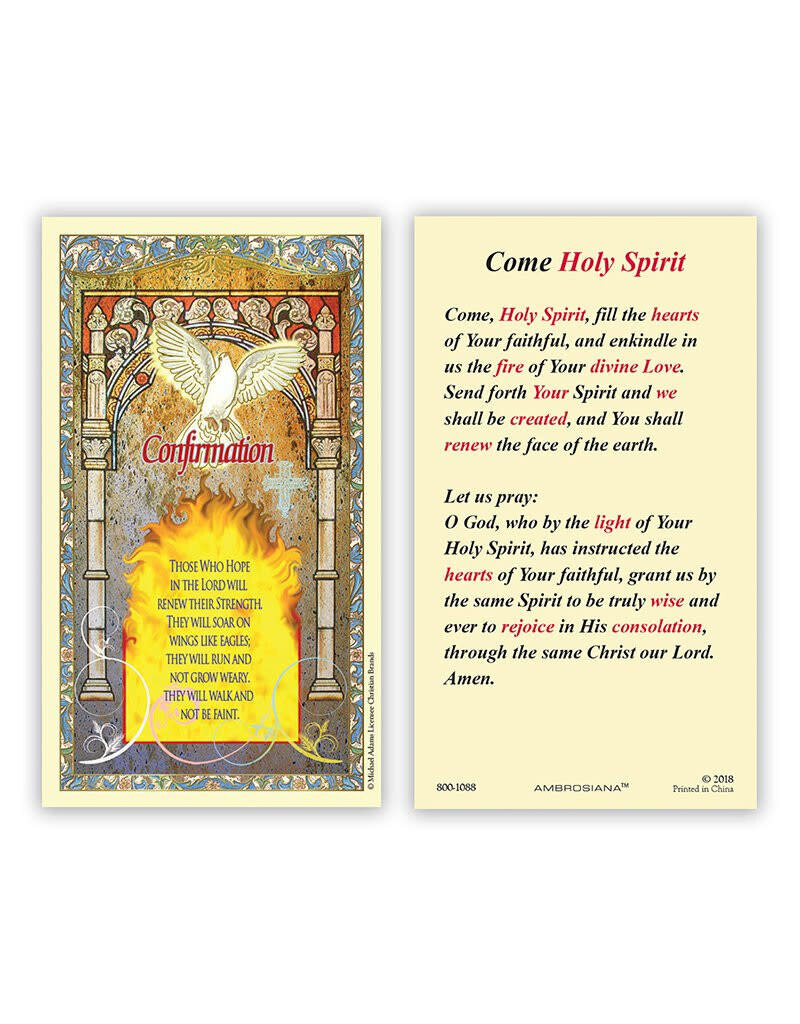 Ambrosiana Confirmation Laminated Holy Card