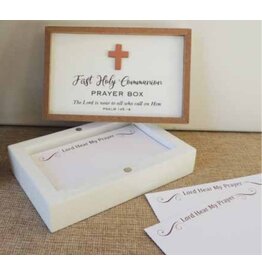 Abbey & CA Gift Prayer Box-First Holy Communion W/ 25 Prayer Cards (5.5" X 3.5")