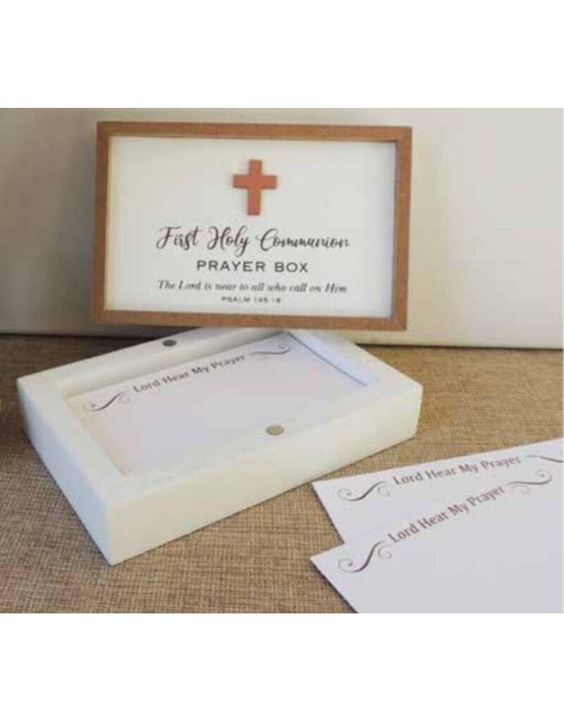 Abbey & CA Gift Prayer Box-First Holy Communion W/ 25 Prayer Cards (5.5" X 3.5")
