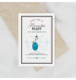 My Saint My Hero Miraculous Medal Charm Medium with Blue Large/Enamel