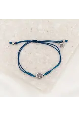 My Saint My Hero Breathe Blessing Bracelet - Silver / Denim
