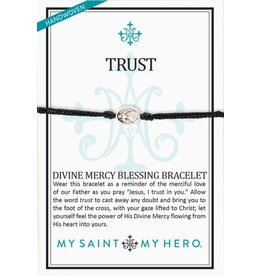My Saint My Hero Trust Divine Mercy Bracelet Black/Silver