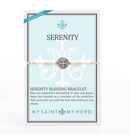 My Saint My Hero Serenity Blessing Bracelet - Silver Medal/Metallic Gold Band