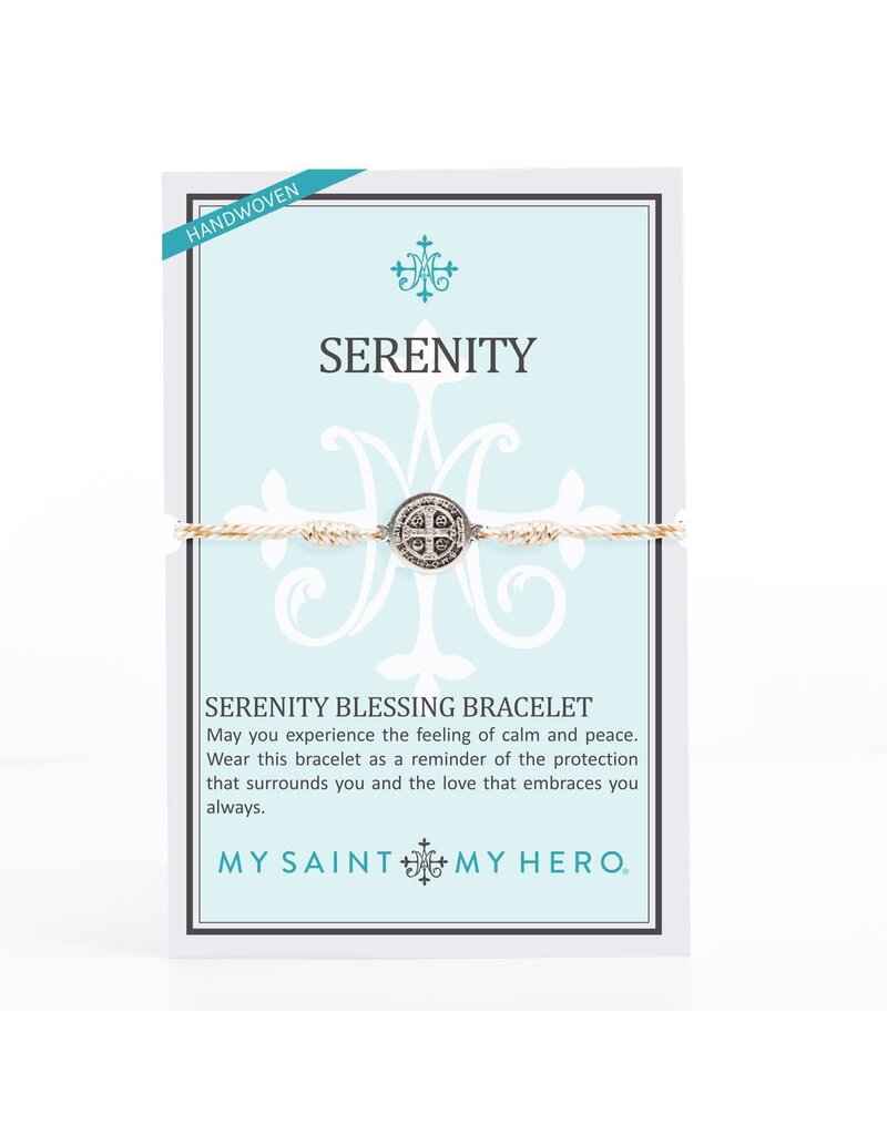 My Saint My Hero Serenity Blessing Bracelet - Silver Medal/Metallic Gold Band