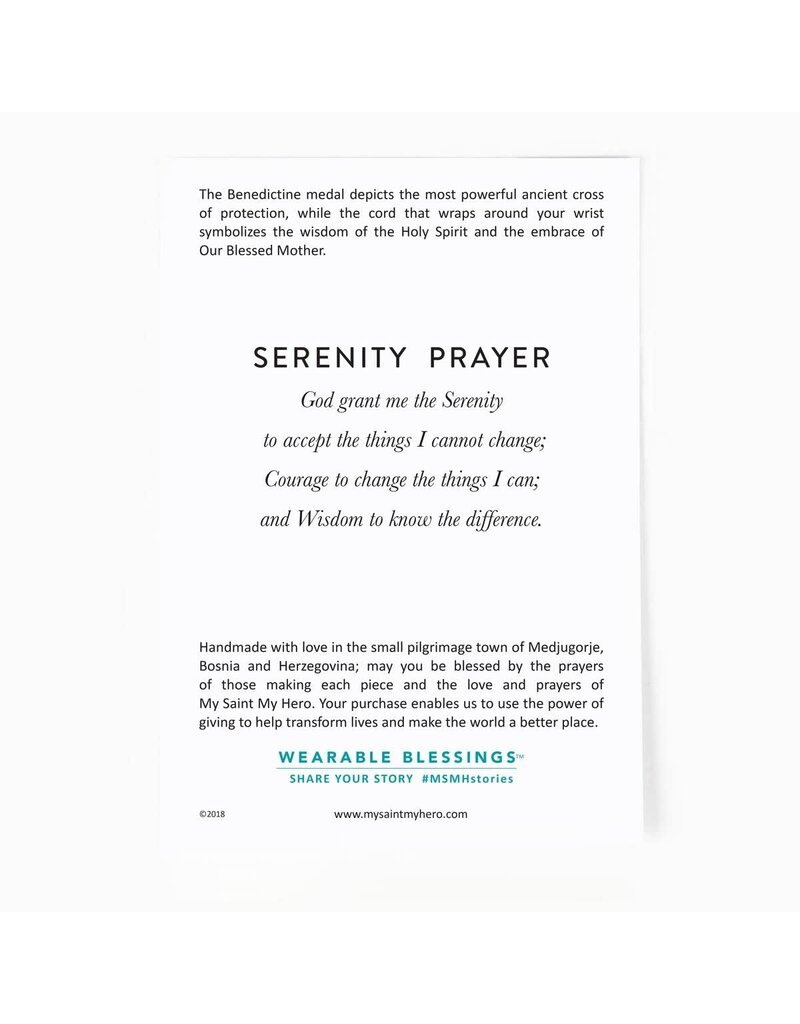 My Saint My Hero Serenity Blessing Bracelet - Silver Medal/Metallic Gold Band