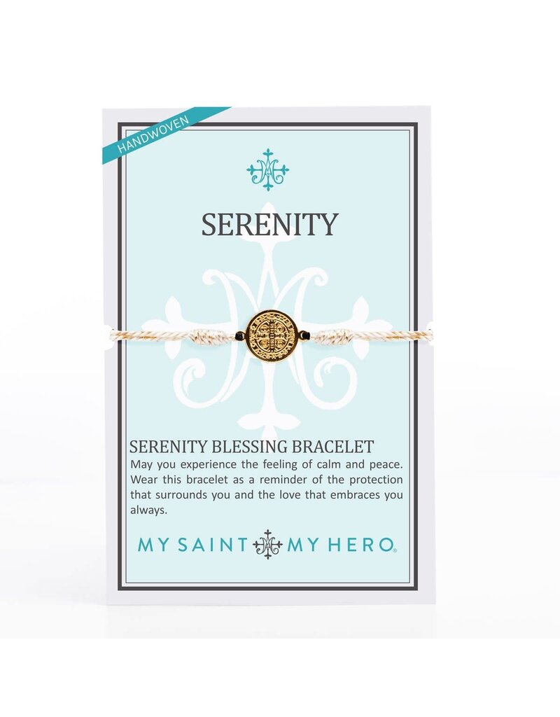 My Saint My Hero Serenity Blessing Bracelet - Silver Medal/Metallic Gold Band
