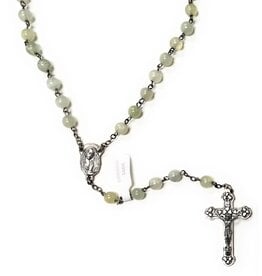Religious Art Inc 6mm Genuine Jade Bead Rosary