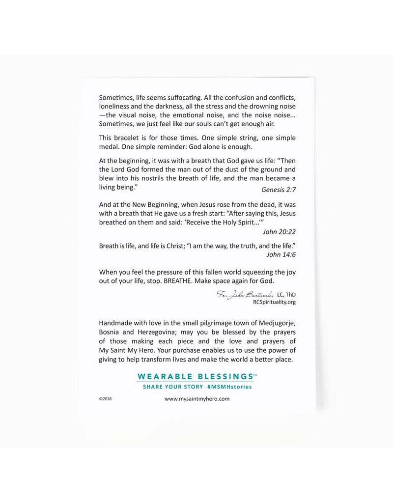 My Saint My Hero Breathe Blessing Bracelet Metallic - Silver Metallic