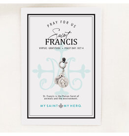 My Saint My Hero St. Francis Charm, Small Silver Medal