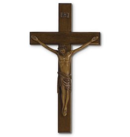 HJ Sherman 12" Mahogany Resin Crucifix
