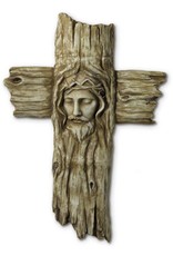 HJ Sherman 17" Wood Face of Jesus Cross