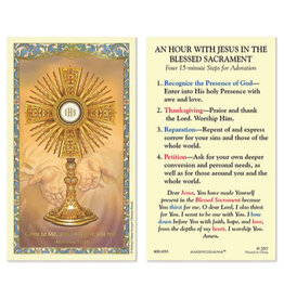 Ambrosiana Adoration of the Blessed Sacrament Laminated Holy Card