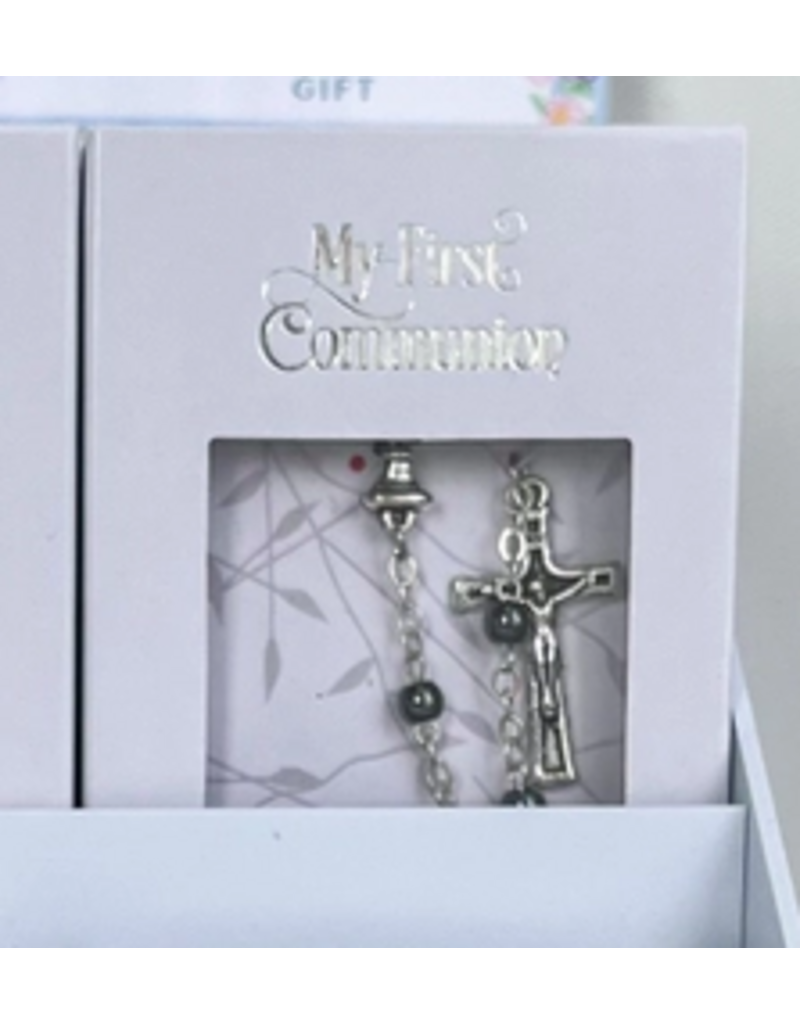 Hematite First Communion Rosary