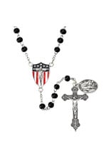 Christian Brands Pope Leo XIV Patriotic Black Wood Rosary with St. Augustine Medal