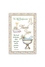 Alfred Mainzer Baptism Card - Thank You to My Godparents with Flowers