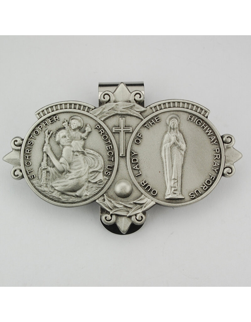 McVan McVan Visor Clip with Saint Christopher and Our Lady of the Highway