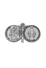 McVan McVan Visor Clip with St. Christopher, Jesus Crucified, and the Miraculous Medal