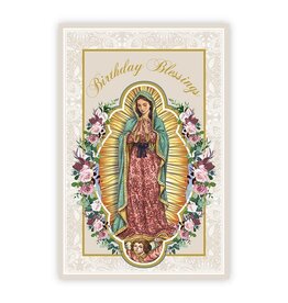 Alfred Mainzer Birthday Blessings Card with Our Lady of Guadalupe