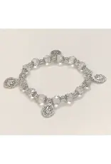 Lumen Mundi Clear Glass Stretch Bracelet With First Communion Charms