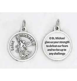 Lumen Mundi 3/4" Round Saint Michael Silver Tone Medal