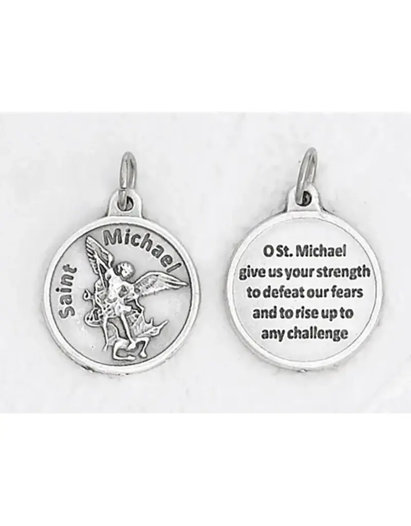 Lumen Mundi 3/4" Round Saint Michael Silver Tone Medal