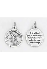 Lumen Mundi 3/4" Round Saint Michael Silver Tone Medal