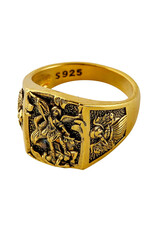 Berkander Gold Plated Saint Michael Ring - Assorted Sizes