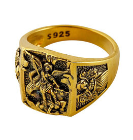 Berkander Gold Plated Saint Michael Ring - Assorted Sizes