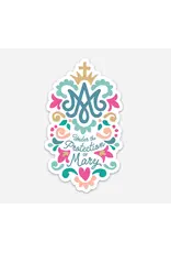 Be Still Prayer Space Under the Protection of Mary, Auspice Maria Sticker | Be Still Prayer Space