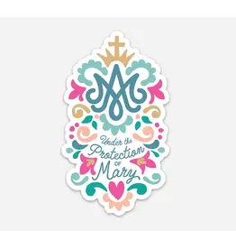 Be Still Prayer Space Under the Protection of Mary, Auspice Maria Sticker | Be Still Prayer Space