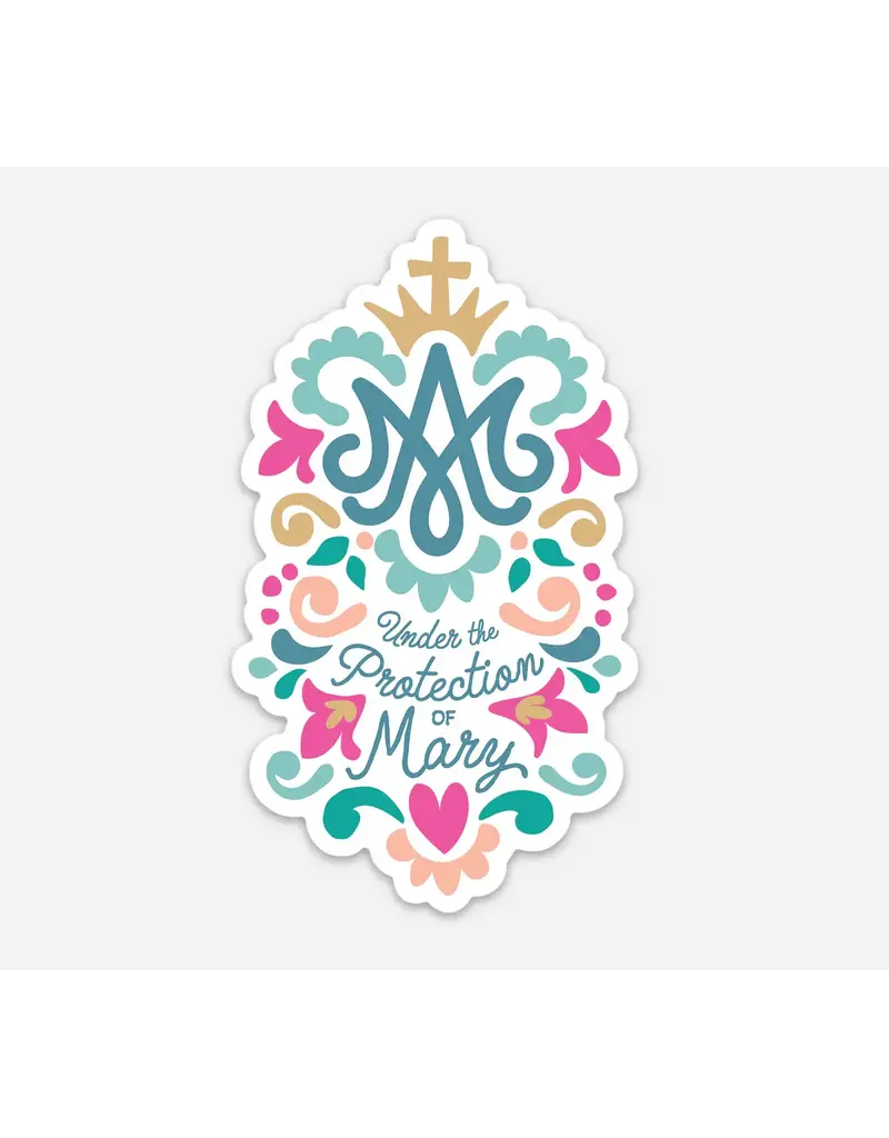 Be Still Prayer Space Under the Protection of Mary, Auspice Maria Sticker | Be Still Prayer Space
