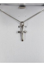 HJ Sherman Sterling Silver Crucifix Necklace - Small, Rounded Ends