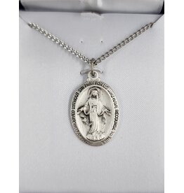 HJ Sherman Sterling Silver Miraculous Medal Necklace