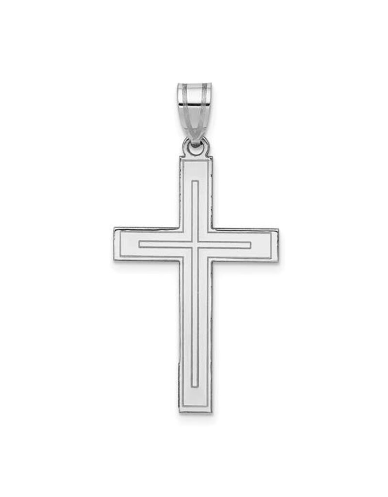 White Gold Cross  Pendant 14K