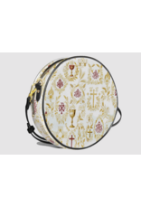"Credo" Circle Crossbody Bag (Gold and White Chalice)
