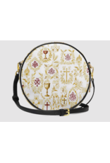 "Credo" Circle Crossbody Bag (Gold and White Chalice)