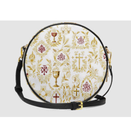 "Credo" Circle Crossbody Bag (Gold and White Chalice)