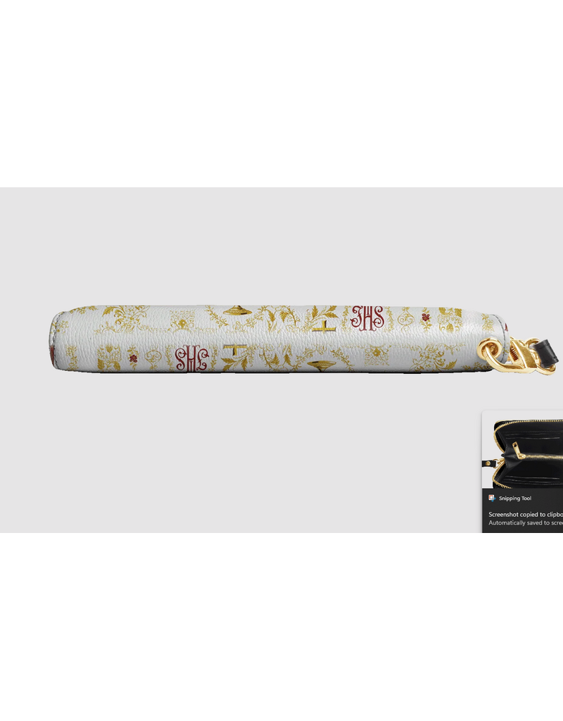 "Credo" Faux Leather Wallet (Gold and White Chalice)