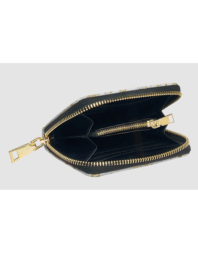 "Credo" Faux Leather Mini Wallet (Gold and White Chalice)