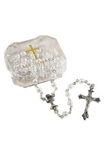 First Communion Rosary White